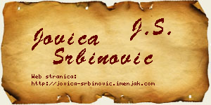 Jovica Srbinović vizit kartica